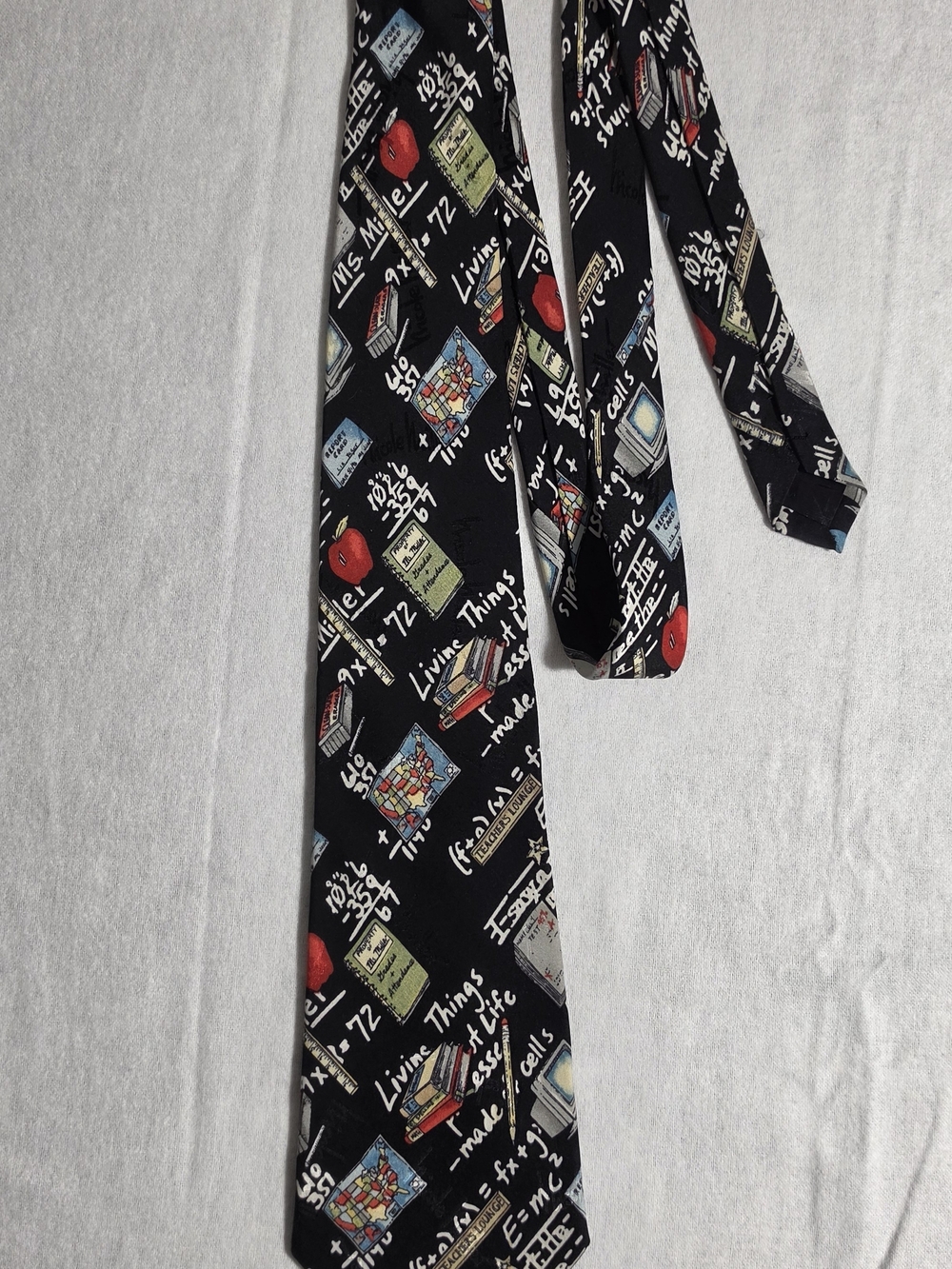 Vintage 1996 Nicole Miller Studio Silk Teacher Novelty Tie Math Science
